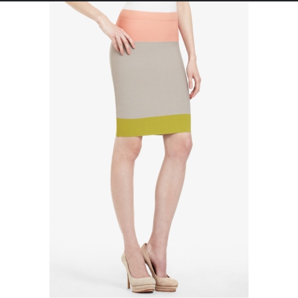 BCBG Colorblock Bodycon Pencil Skirt XS